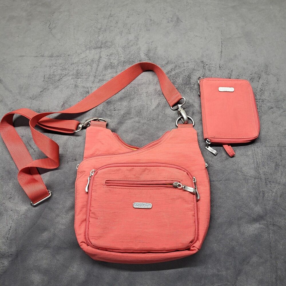 Baggallini Coral Crossbody Nylon Purse Bag Travel Nylon with Zip Around Wallet